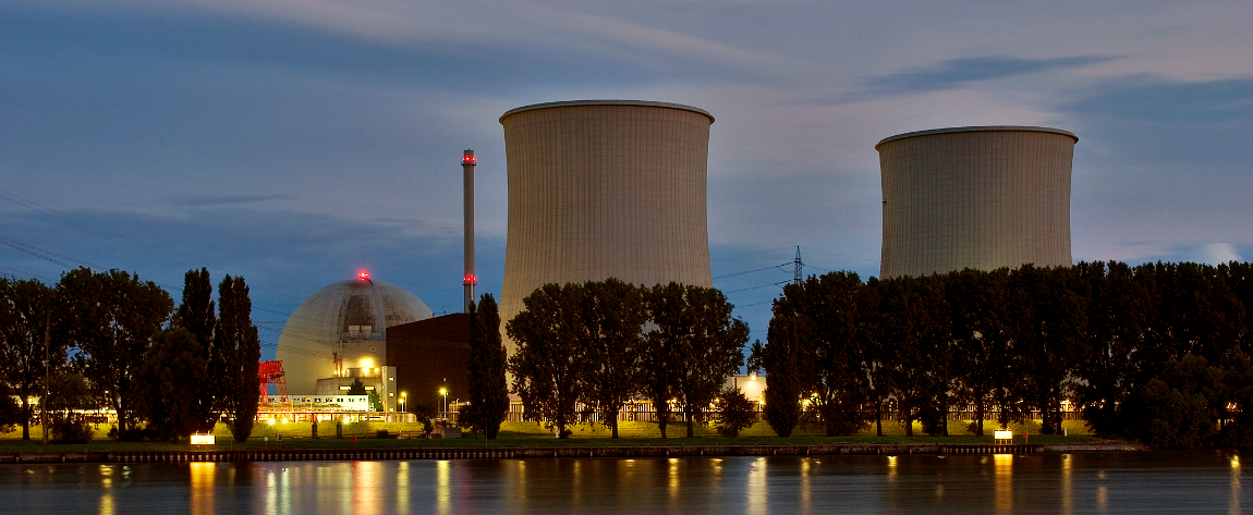 Nuclear Power Plant at Night